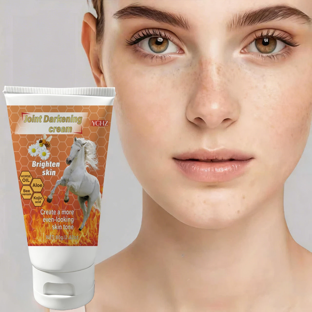Bee Venom Brightening Anti-Dark Spot Cream, Containing Vitamin E - Rich in Collagen, Bee Venom, Chamomile, Hyaluronic Acid and Other Natural Ingredients, Suitable for All Skin Types - 80g