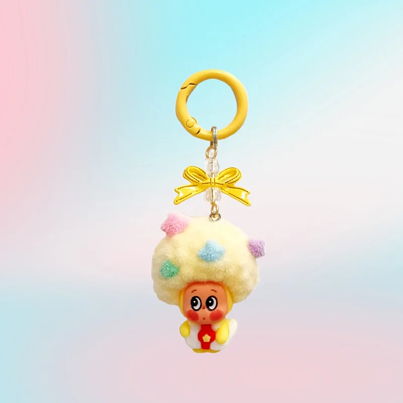 

10pcs，ew Mini Keychain Cartoon Creative Three-Dimensional Doll Students Schoolbag Pendant Car Key Chain Women Men Presents 2025