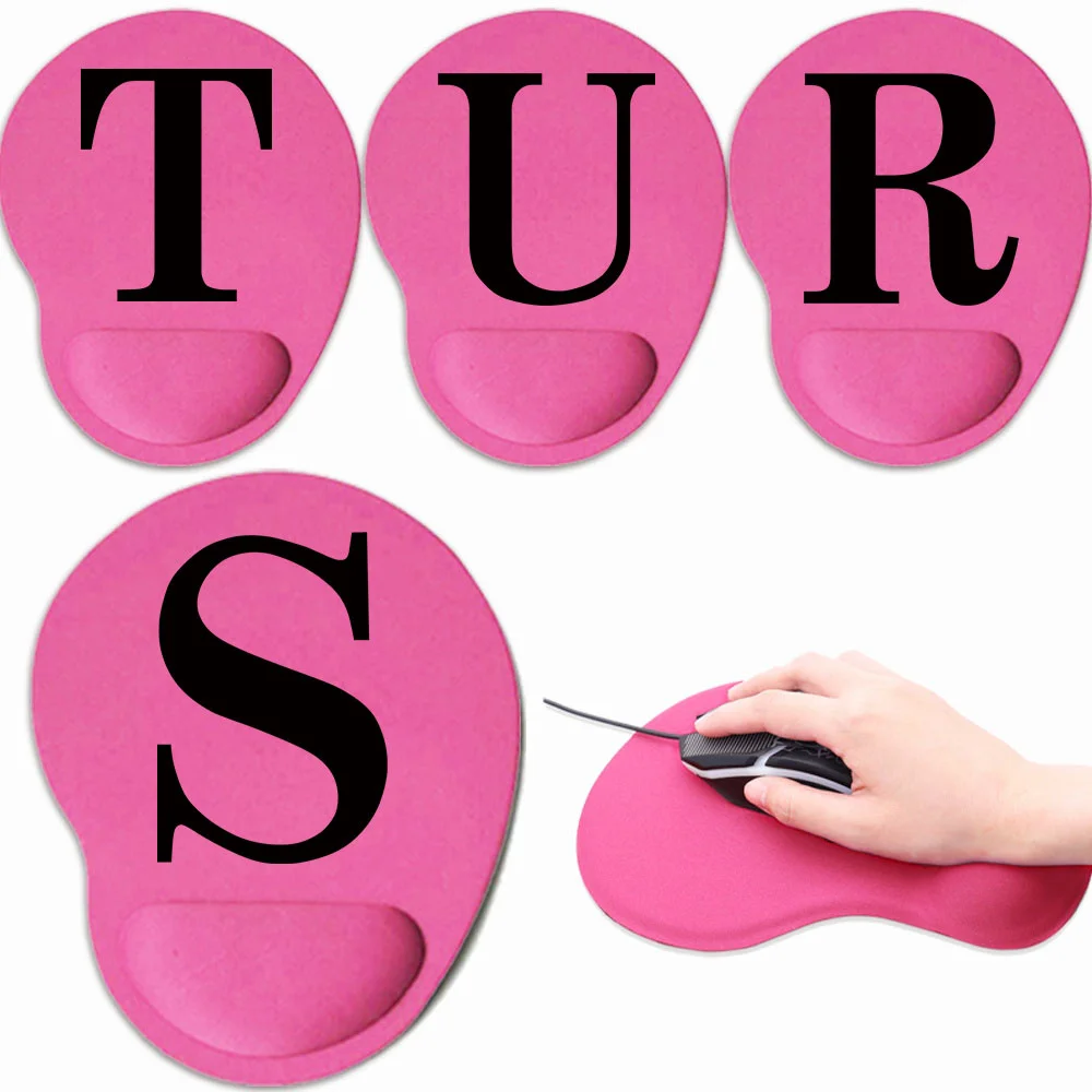 EVA Foam Wrist Mouse Pad Comfortable Thick Sponge Mouse Gaming Pc Pink Desk Mat  Ergonomi Black Letter Series Office Accessories