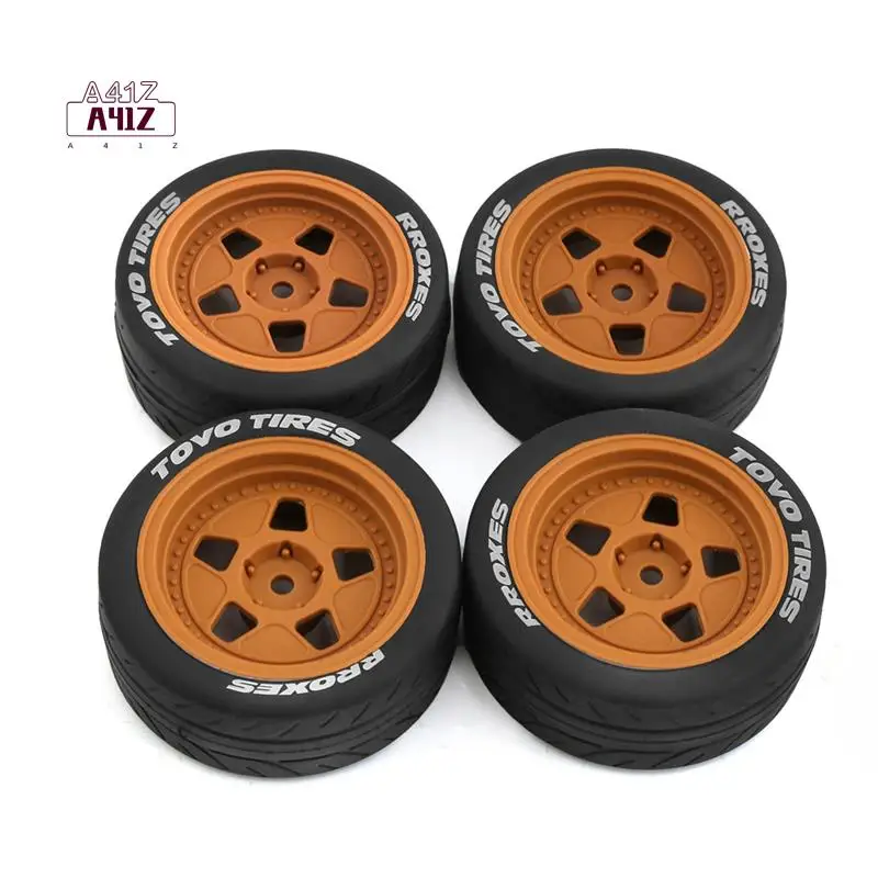 

A41Z-4PCS 68Mm 1/10 RC Racing Car Tires On Road Touring Drift Car Tyre Wheel For Tamiya TT01 TT02 XV01 Parts As Shown