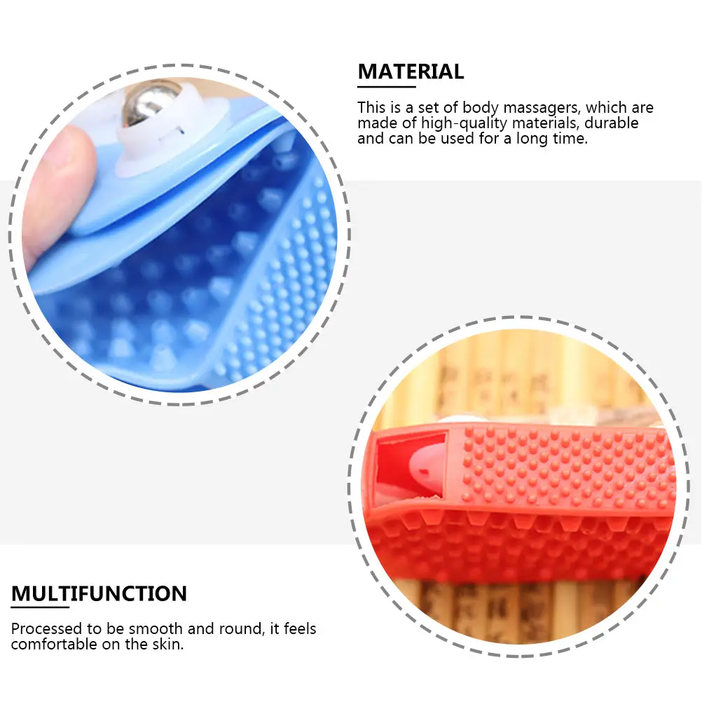 

2 шт. массажеры для тела с семью бусинами, стальные вращающиеся ручные меридианные массажеры, практичные портативные устройства для расслабления мышц
