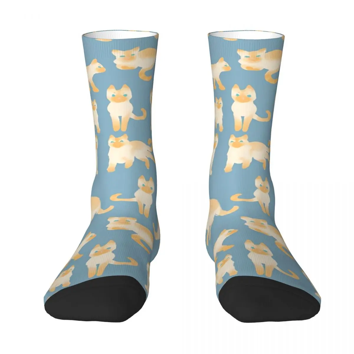 Yellow Cat Siamese Socks Sports 3D Print Boy Girls Mid-calf Sock