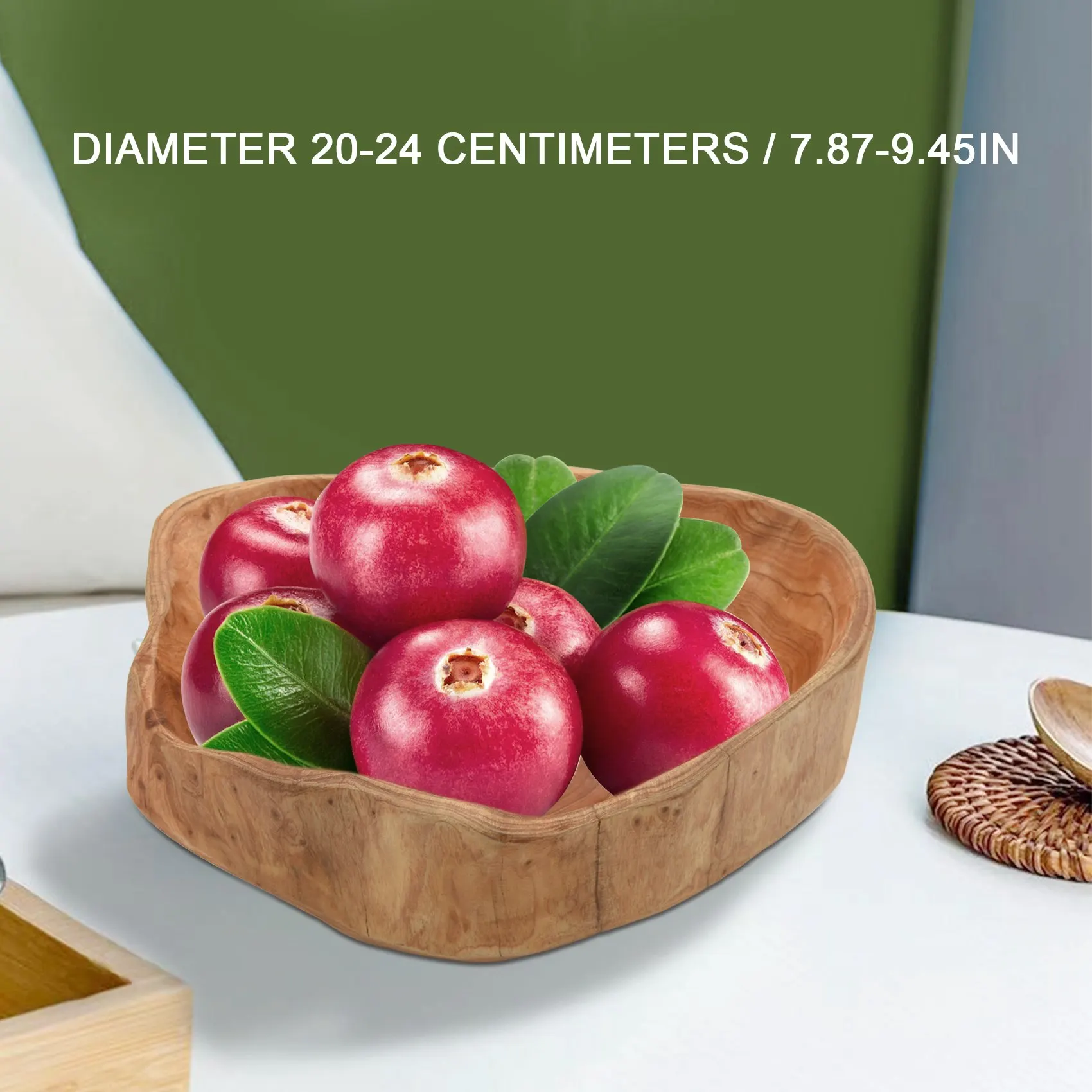 Household Fruit Bowl Wooden Candy Dish Fruit Plate Wood Carving Root Fruit Plate Wood 20-24 Cm