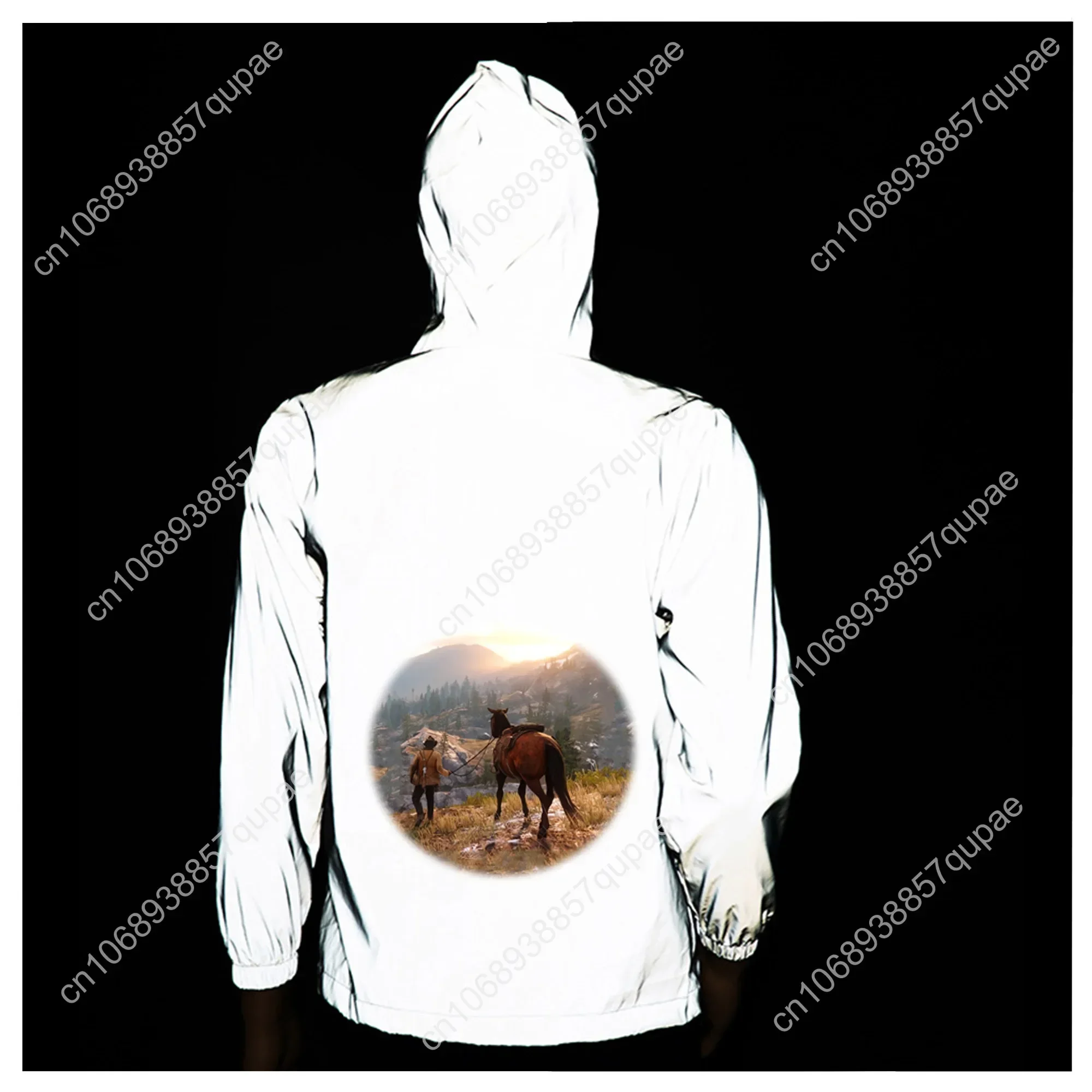 Red Dead Redemption 2 Reflective Jacket Mens Womens Coat Hooded Windbreaker Runing Pocket Jackets Cycling Customized Hoodie