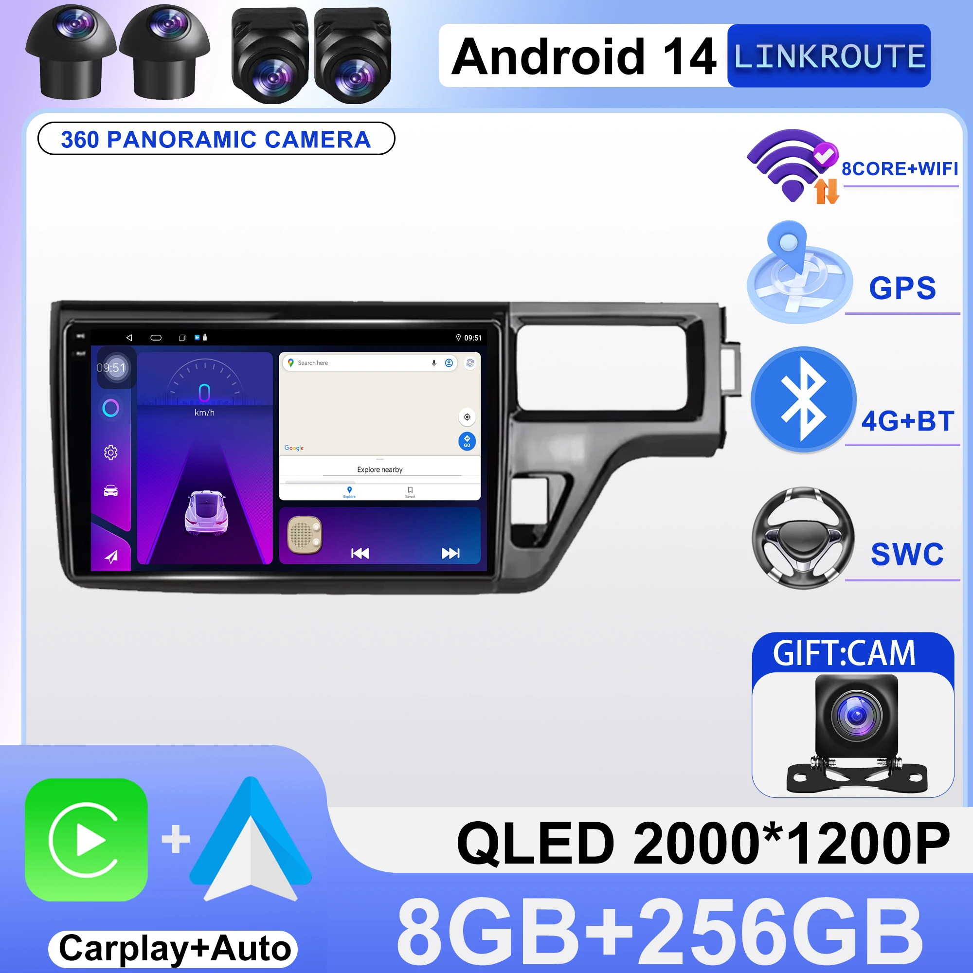 

Автомобильный радиоприемник Android 14 для Honda Stepwgn 5 2015-2021 Мультимедийный видеоплеер Навигация GPS 4G Carplay Авто Стерео головное устройство 2din