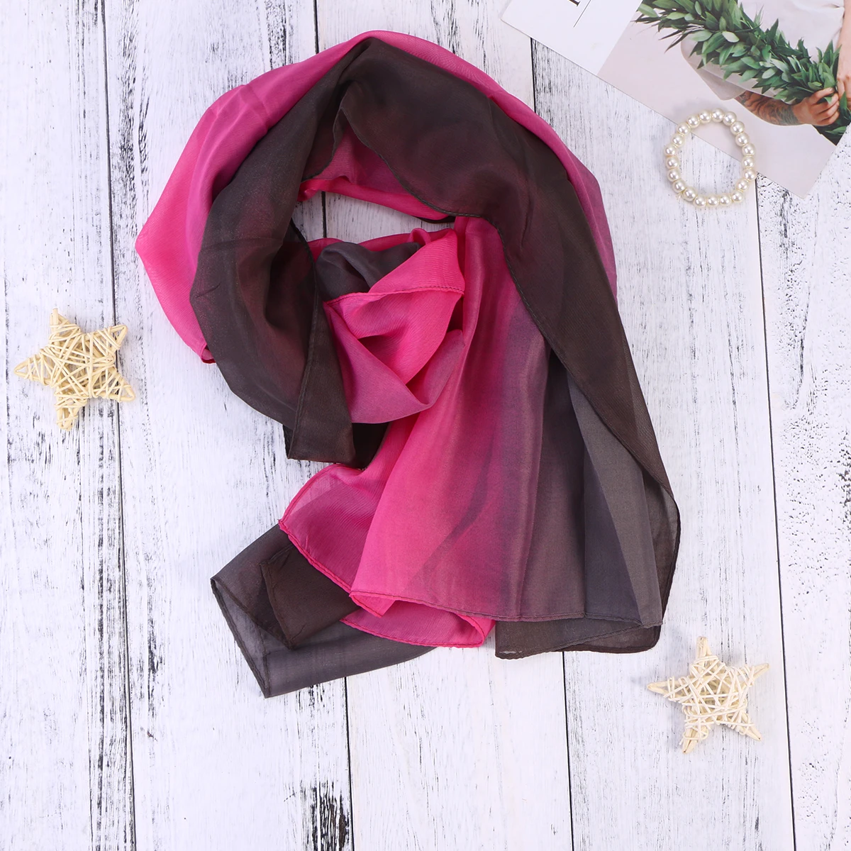 

Chiffon Gauze Scarf Multicolored Elegant Ladies Beach Wear Gradient Design Suitable Formal Casual Occasions Women Scarf Spring
