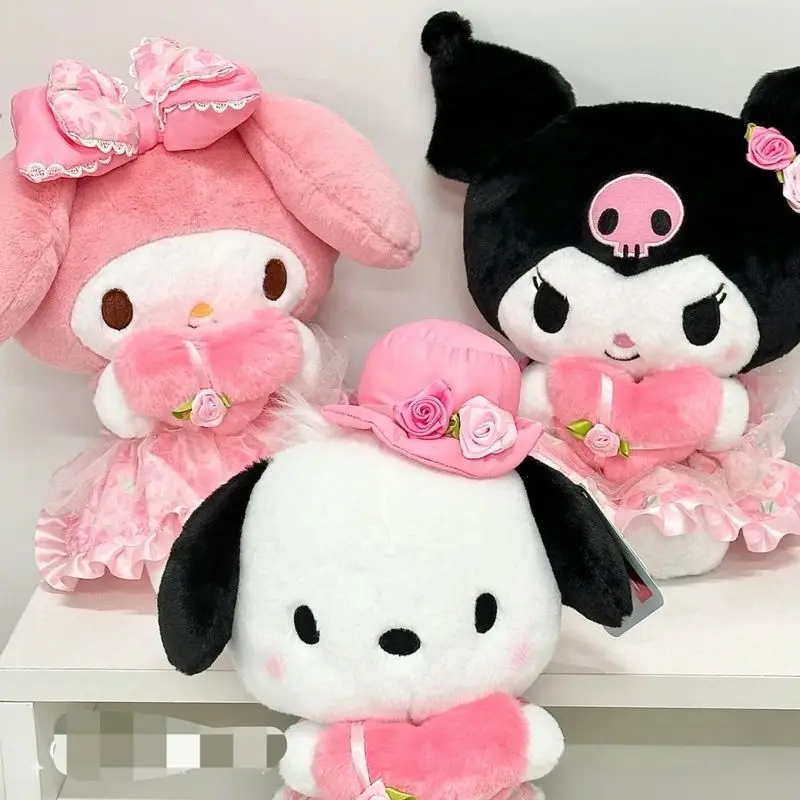 

Sanrio Melody Plush Toy Kuromi Sleeping Pillow Plushie Gift Girl Birthday Adorable Soft Kawaii Sculpt Skin-Friendly Comfortable