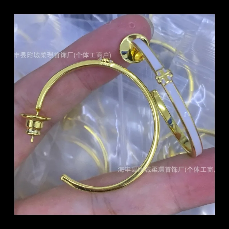 

Серьги-гвоздики Tangjia Temperament High Version, крупные круглые серьги-гвоздики, новинка 2025 года, нишевый дизайн, серьги-гвоздики с рядом страз