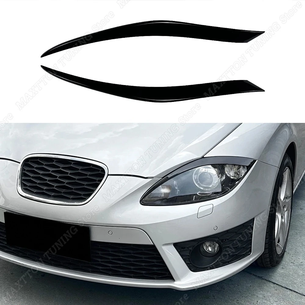 For Seat Leon MK2 Cupra FR TDI TSI TFSI 2005-2012 Car Front Headlights Eyebrow Eyelids Lamp Sticker Cover Decorative Body Kits