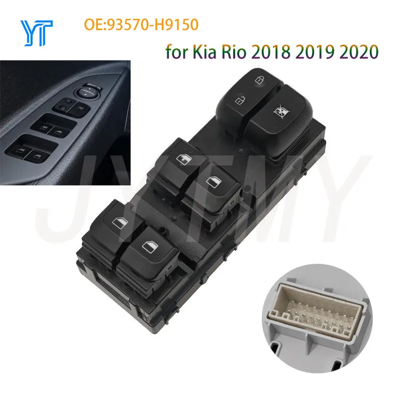 Interruptor Eléctrico de Ventanilla Delantera Izquierda para Kia Rio 2018 2019 2020, Botón Regulador, Elevador de Ventanilla, Piezas de Control 93570-H9150, Accesorios para Coche