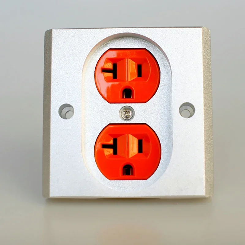 HIFI الصوت الولايات المتحدة التيار الكهربائي المزدوج 20A التيار المتناوب أوعية مزدوجة جدار المخرج لوحة جدار لوحة مقبس الطاقة الولايات المتحدة دوبلكس الموزع مزدوج 3 القطب