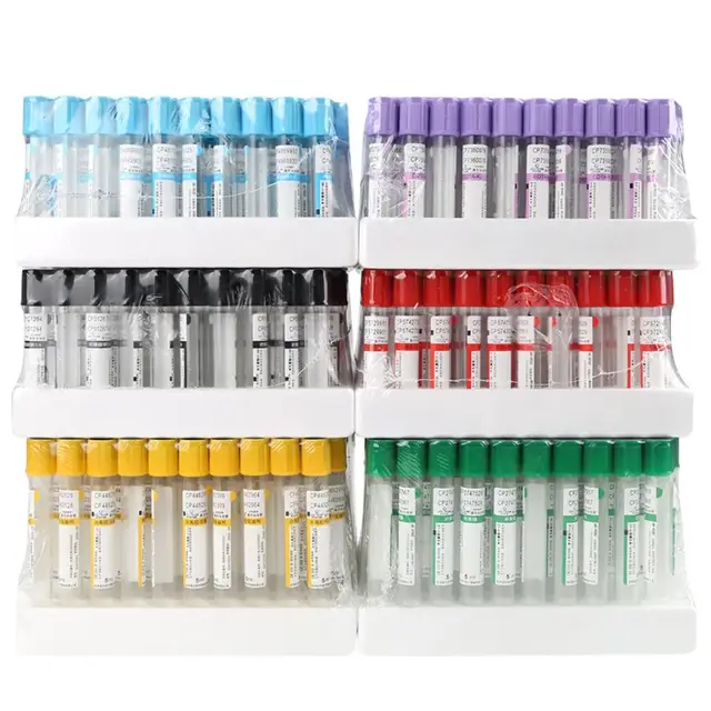 100Pcs Disposable Sterile Vacuum Blood Collection Tubes EDTA Heparin