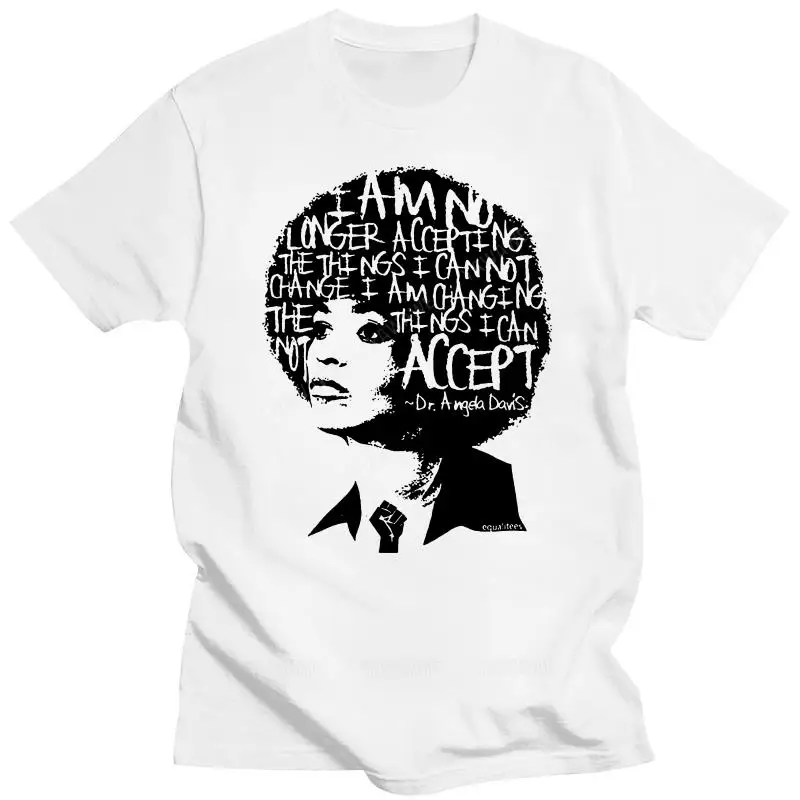 Angela Davis Actor T Shirt Letter Hair Art Character Tshirts White Out In The Night Cotton Design T-Shirts Men Sweater Clothes