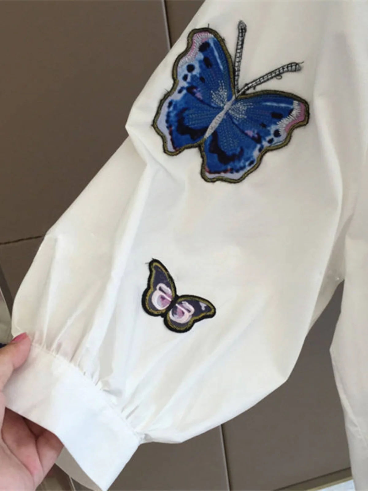 

Cotton Blend Korean Sle Women's irt Spring New Loose Fit Collared Fre White plus Size Versatile Straight Cut Commute Sle