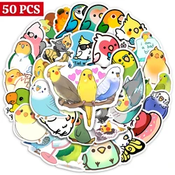 Kawaii Cartoon pappagallo adesivi uccello colorato fai da te Laptop Skateboard bagaglio tazza bici moto telefono PVC impermeabile giocattoli per bambini