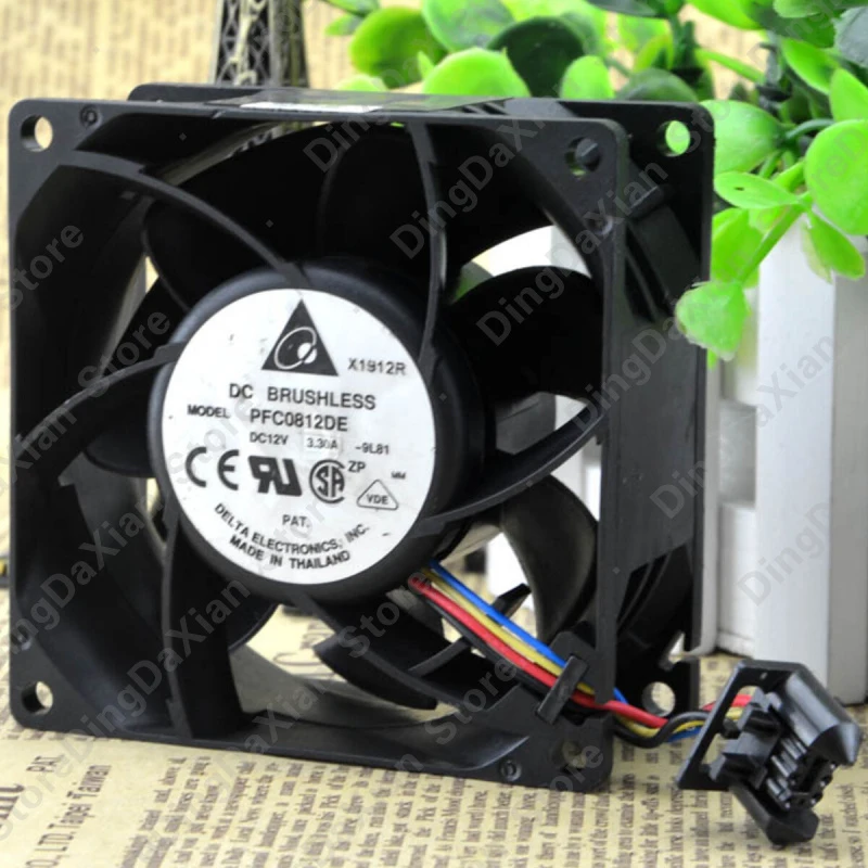 l 1PCS For DELTA PFC0812DE | 12V 3.30A Industrial Violent Fan 80×80×38mm 8CM