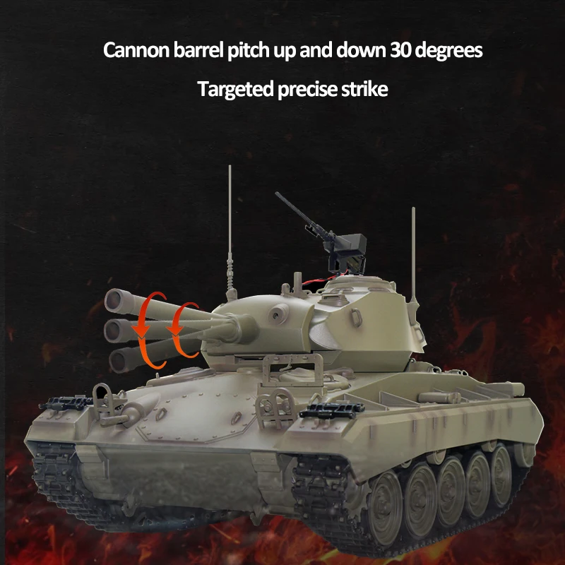 Tongde M24 Chaffee Light RC ถัง 1/16 อินฟราเรด Battle จําลองถังควันป้อมปืนหมุน 320 องศารีโมทคอนโทรลถังรุ่น
