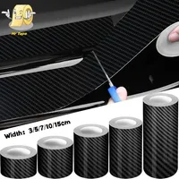 3D Carbon Fiber Sticker Car Threshold Protective Film Anti Scratch Waterproof Matte Black Nano Sticker for Auto Door Sill