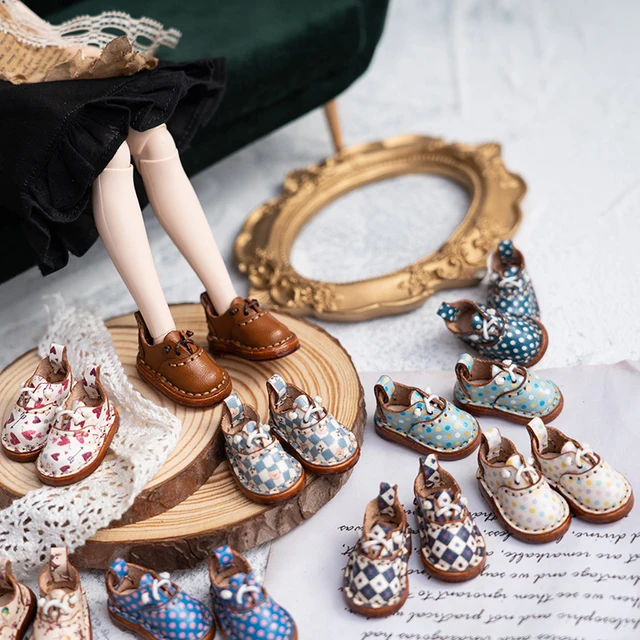 Blythe sapatos de bebê mini acessórios de brinquedo ob22 sapatos verificador pano pequeno ufdoll mini corpo ob24 sapatos de couro feitos à mão