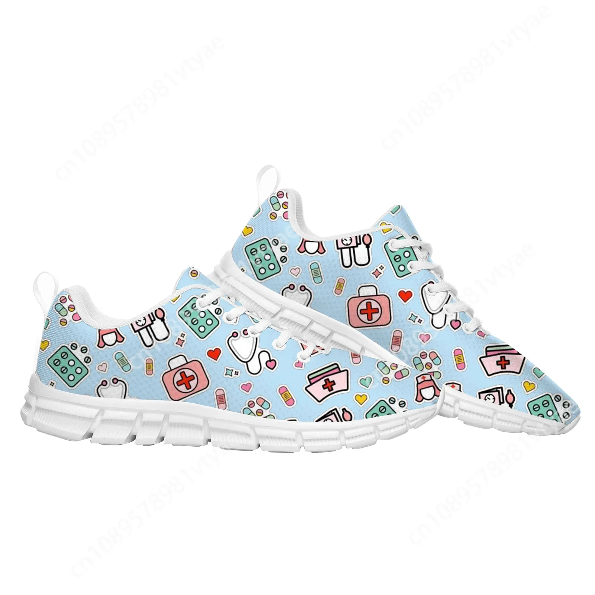 Hospital Medical Nurse Work Print  Sports Custom Shoes High Quality Mens Womens Teenager Sneaker Tailor Made Couple Built Shoes