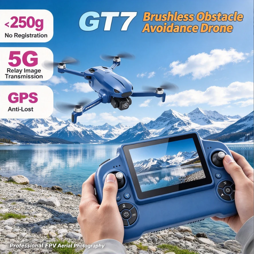 Original GT7 GPS RC Quadcopter 5G Signal Repeater Brushless FPV Drone with Screen Remote 8K HD Professional Aerial Photography