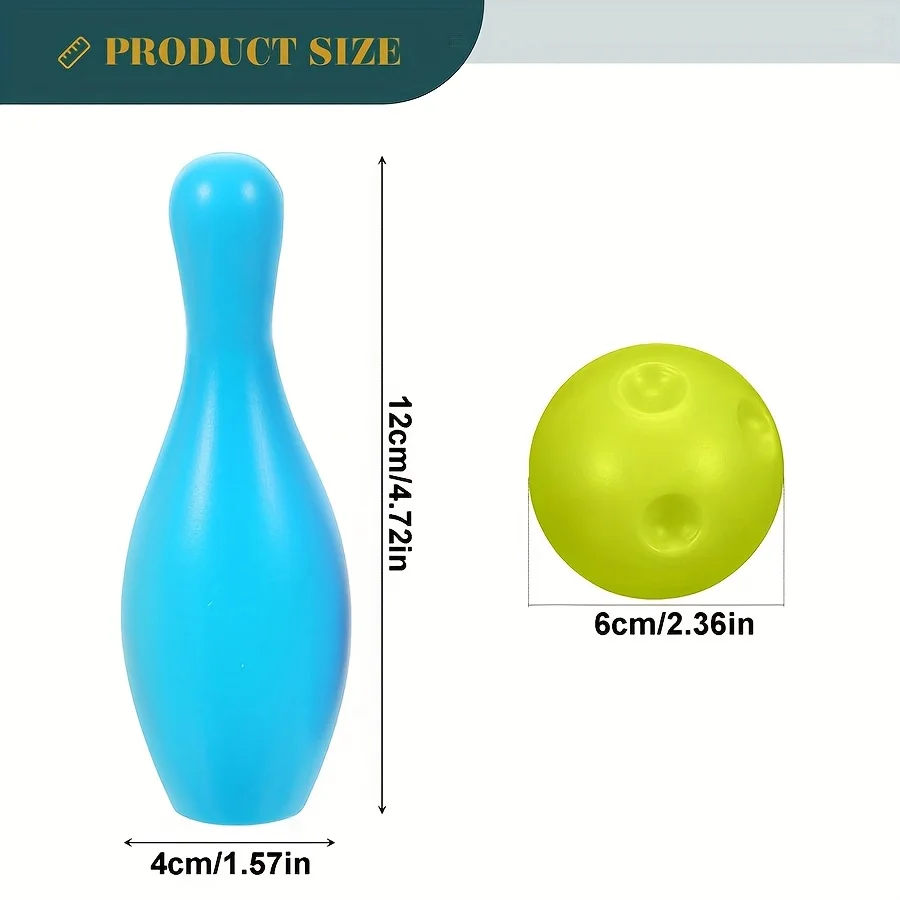 12pcs Mini Bowling Set Includes 10 Pins and 2 Balls Plastic Bowling Ball Toys for Home Outdoor Sports Gifts ZSY