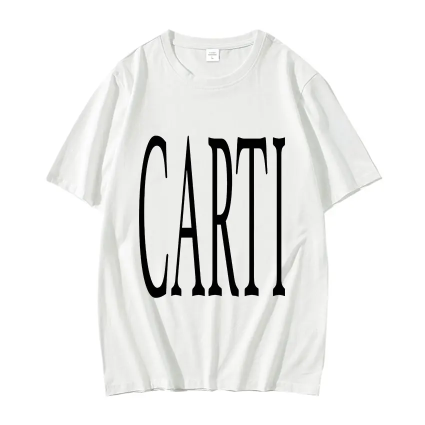 Rapper Playboi Carti T Shirt Big Font V As Seen on Carti Print Graphic T-shirt Men Hip Hop 100% Cotton Oversized Tees Streetwear