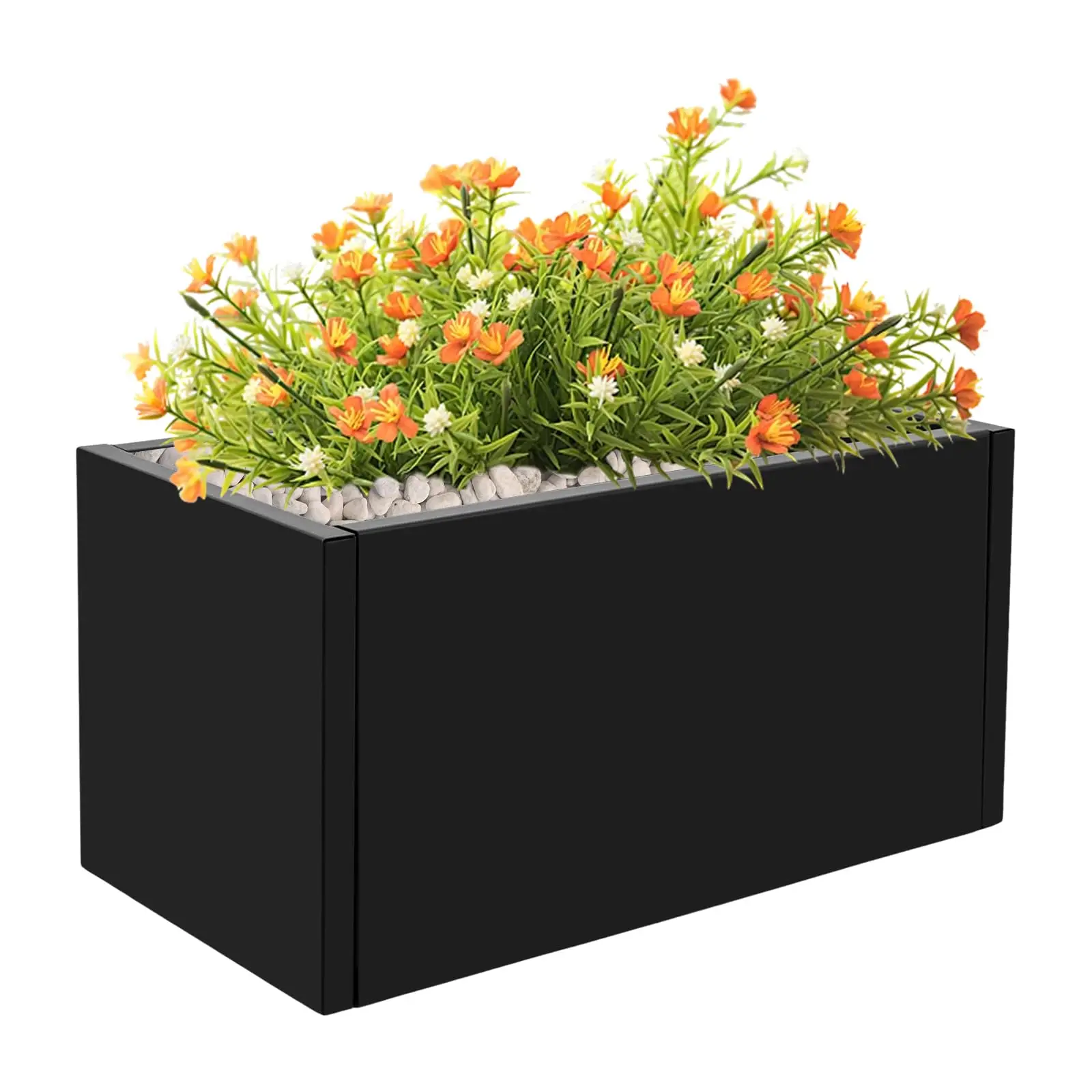 

Metal Long Planter Box 25" L x 12" W x 12" H Rectangular Trough Flower Box Heavy Duty Modern Planter Boxes for Outdoor/Indoor Co
