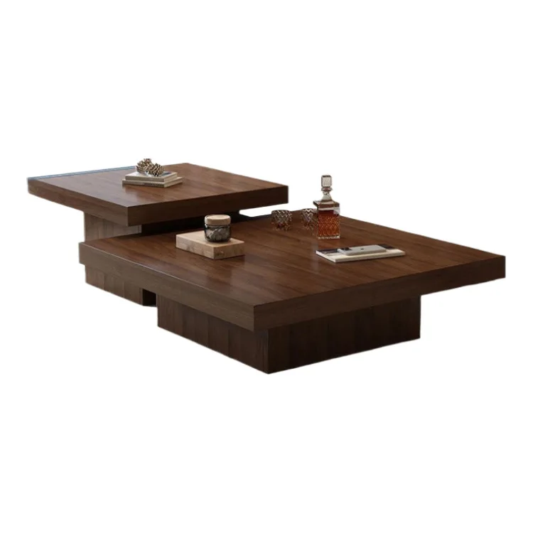 # Square Coffee Table, 31.5-Inch Fluted Coffee Table, Mid-Century Modern Living Room Table, Large Cocktail Table^