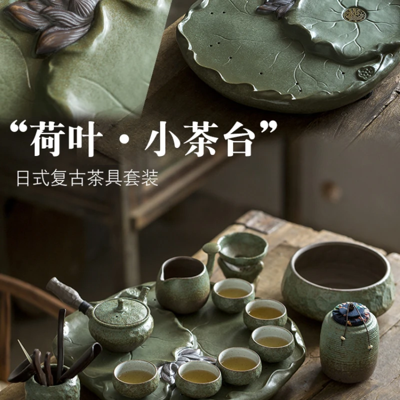 Stoneware Kung Fu Tea Teaware Set Home Ceramic Tea Tray Office Small Tea Table Teacup Teapot