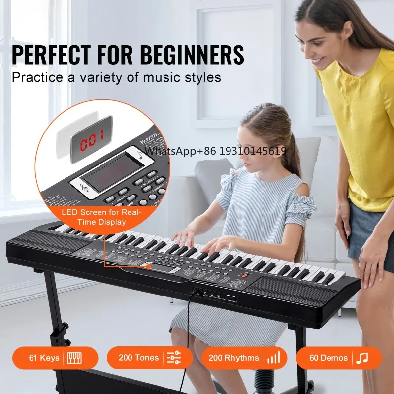 

【From China】SucceBuy 61 Key Digital Keyboard Piano Electric Portable Piano Keyboard 200Tones 200Rhythms Or 600Tones 500 Rhythms