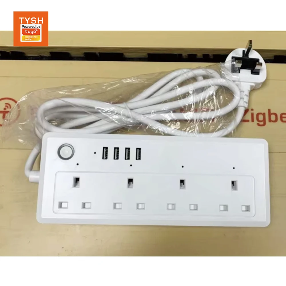 STLF Smart Power Strip Plug With 4Ac Outlets 4 Usb-A Ports App Control Uk/Us/Eu Tuya Wifi Power Socket With Usb