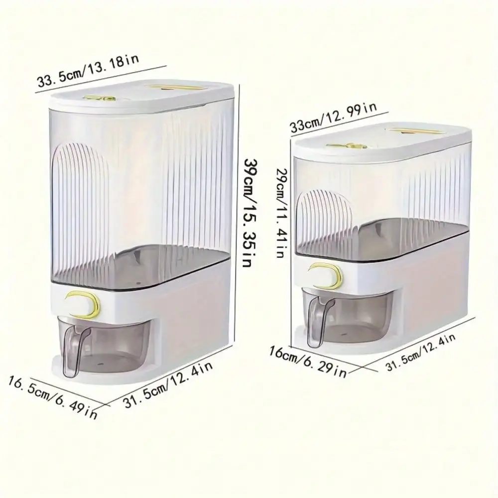 Large-Capacity Rotating Rice Dispenser - With Divider, Waterproof/Moisture/Insect-Proof, Kitchen Organizer