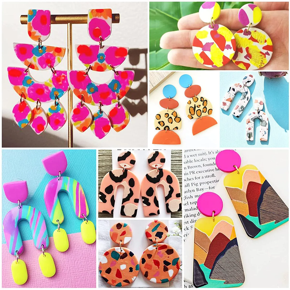 24/142/193 Pcs Polymer Clay Cutters Set Plastic Clay Earring Cutter Stainless DIY Jewelry Mold Earring Making Accessories