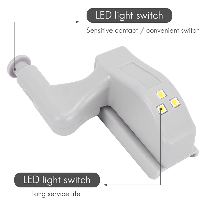 10Pcs Cabinet Cupboard Wardrobe LED Hinge Light Smart Sensor Lamp