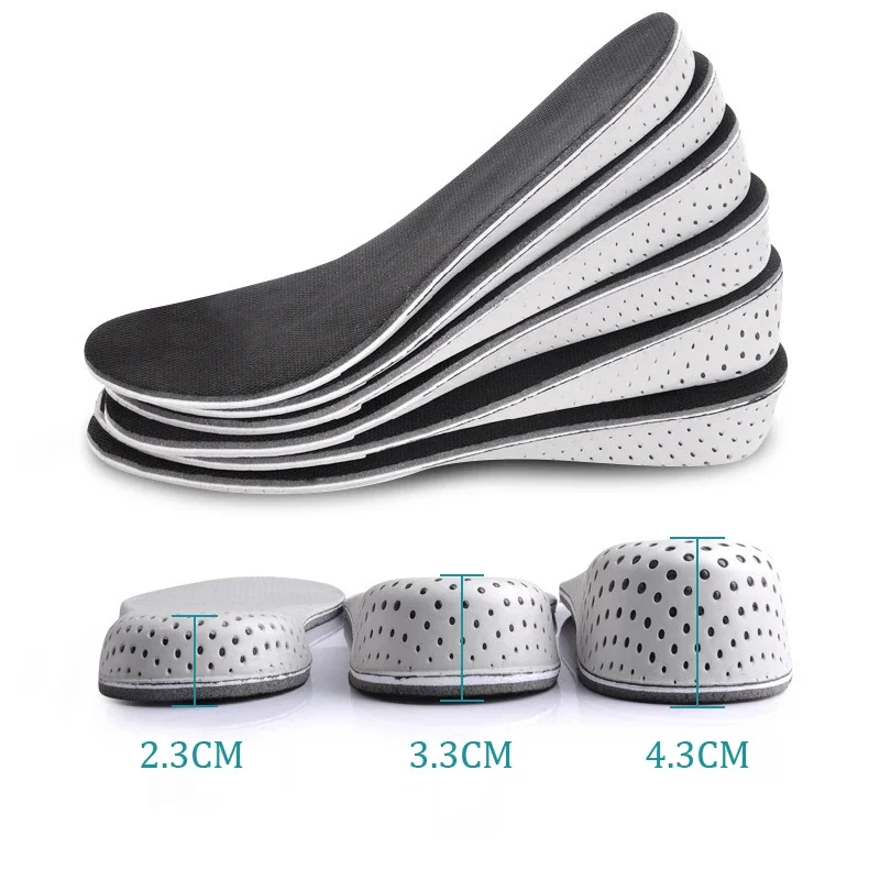 1 Paar stoßdämpfende EVA-Einlegesohlen zur Erhöhung der Höhe, lässige Sportschuhe, Einlegesohle für Füße, Schuhpolster, 2,3/3,3 cm, wachsende Schuhsohle