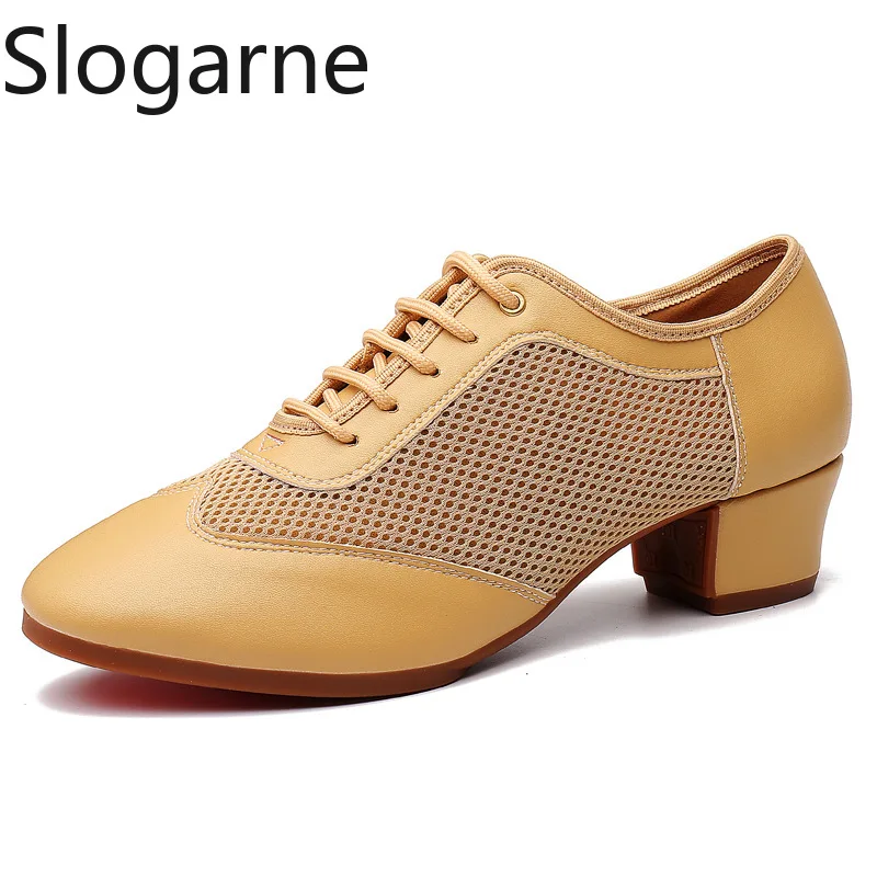 Women Ballroom Dance Shoes Latin Salsa Dance Shoes Soft Sole Professional Jazz Tango Shoes Dancing Lady Outdoor 5CM Heel Sneaker