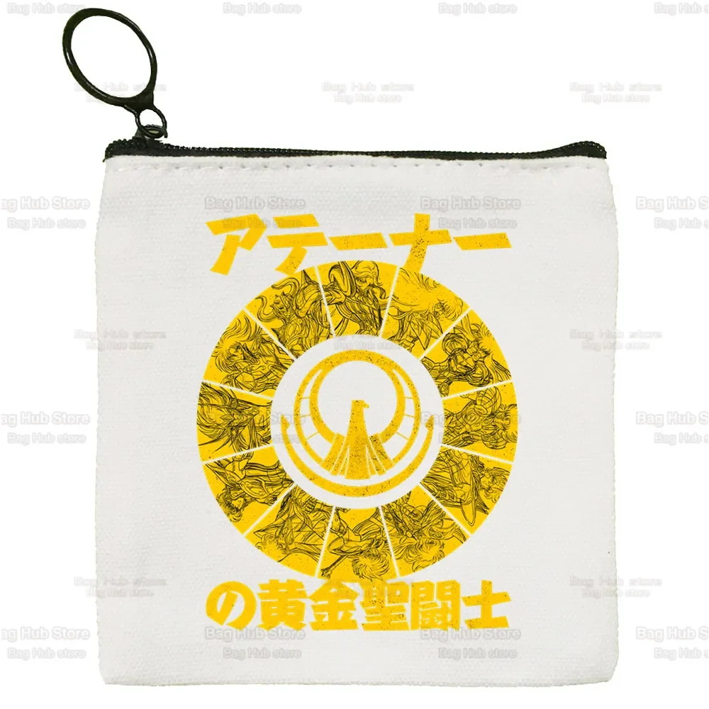 Saint Seiya Knights Of The Zodiac Coin Purse Vintage Mini Wallet Change Pouch Household Keys Card Storage Card Bag Zipper