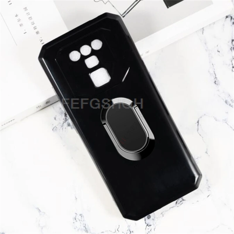 For OUKITEL K15 Pro 6.52''Oukitel K15 Plus Back Ring Holder Bracket Phone Cover TPU Soft Silicone Case