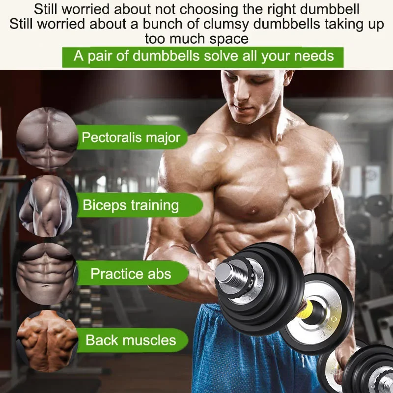 Dumbbells Unisex Barbell Electroplating Removable Plastic Packed Boxes Dumbbells Home All-round Fitness Equipment XB
