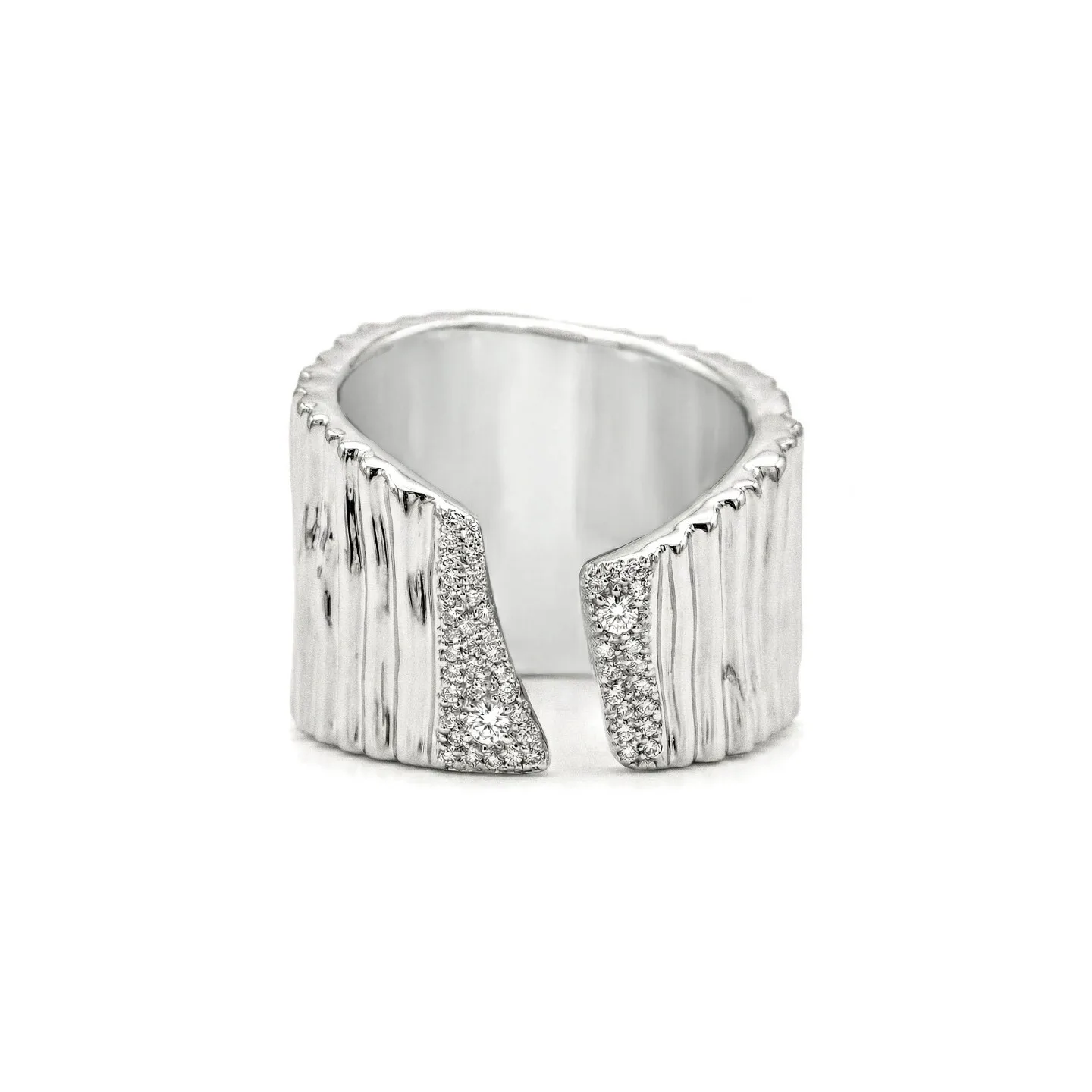 Light Luxury Textured Stripe Wide Band Ring Open Adjustable Bold Statement Women Fashion Party Jewelry Gift