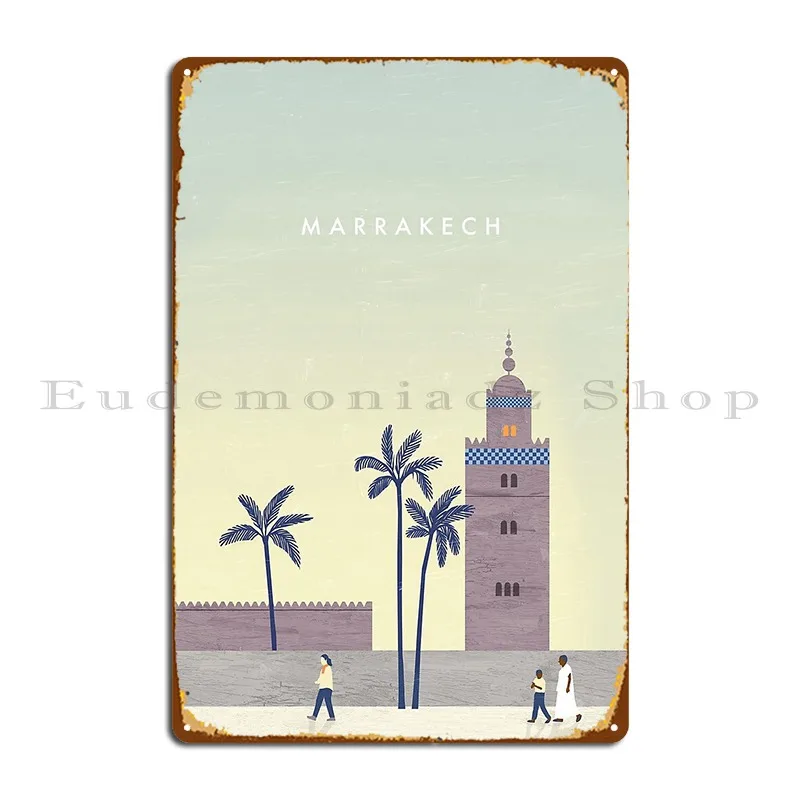 Marrakech Travel Poster Metal Signs Cinema Designs Wall Decor Living Room Living Room Tin Sign Poster