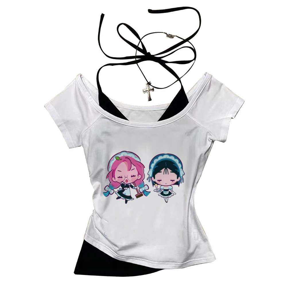 Alien Stage crop top shoujo cute anime harajuku top tees dollette cutecore graphic funny 2000s