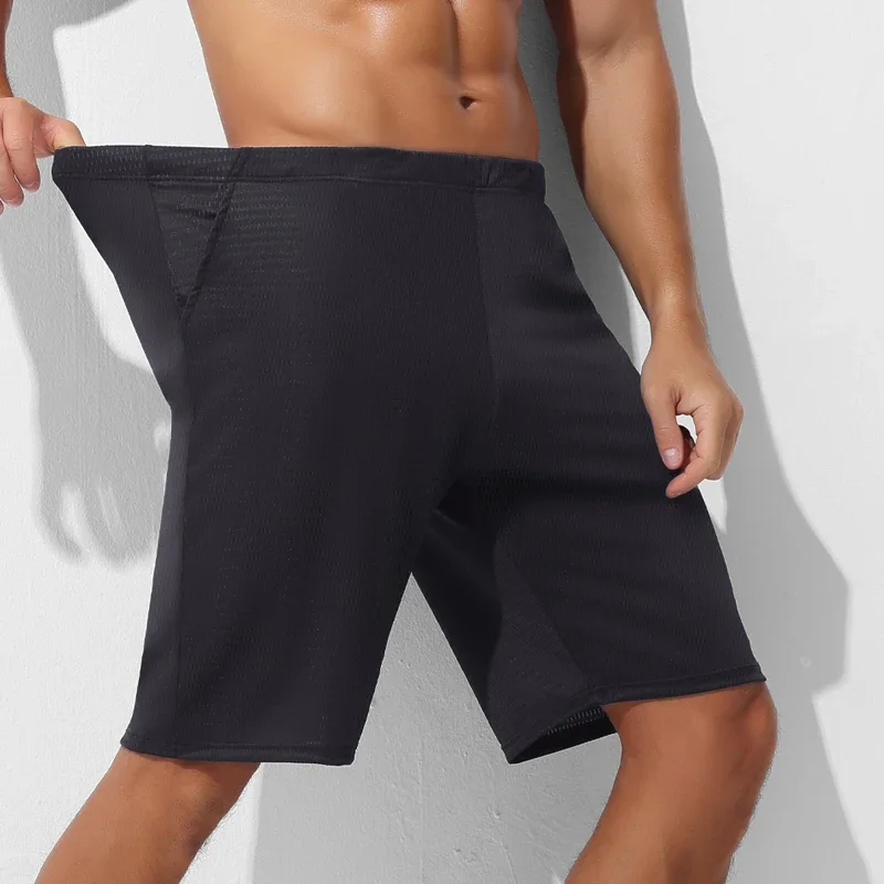 Pantalones capri finos, pantalones cortos informales, pantalones sueltos de seda helada para el hogar para hombre, pantalones de pijama de verano para hombre como capa base y ropa hom