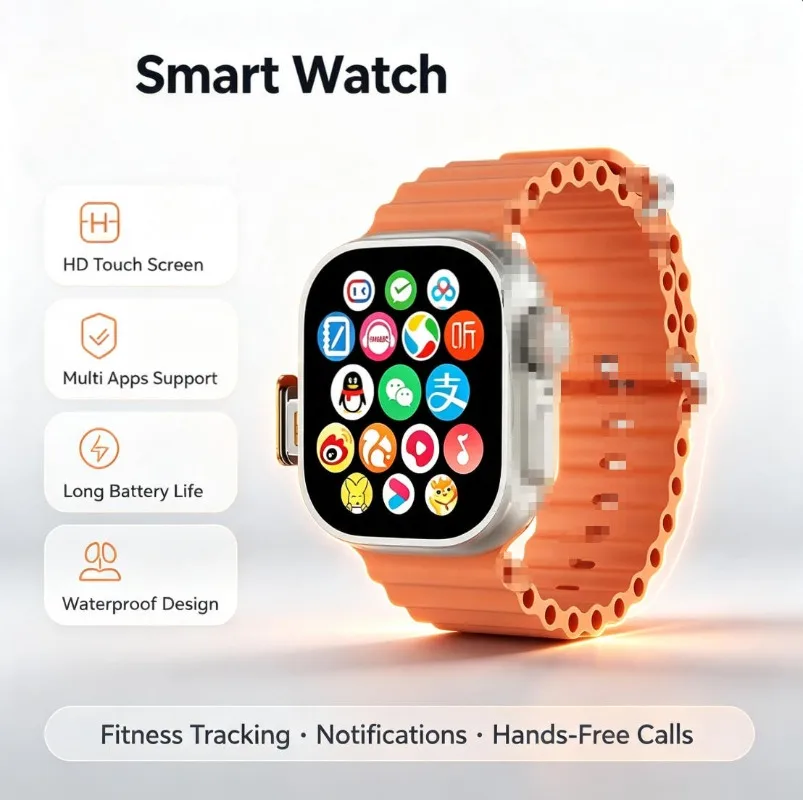 New Unisex Sports Smart Watch Bluetooth Call GPS Compass Heart Rate Tracker Message Reminder Wristwatc