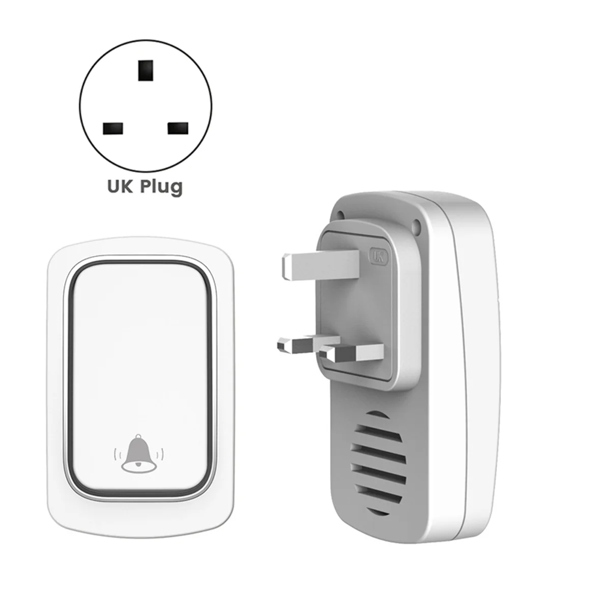 ABGISelf Campanello senza fili alimentato senza batteria Campanello per porta impermeabile Anello per carillon Chiamante per anziani Campanello di sicurezza domestica SPINA UK