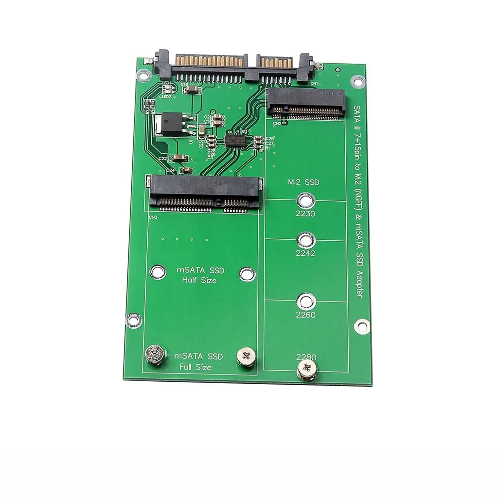 2.5 inch M.2 MSATA to SATA Adapter Plate SATA 6.0Gbps to M2 NGFF SATA SSD To 2.5” SATA3.0 Adapter Board Converter Card