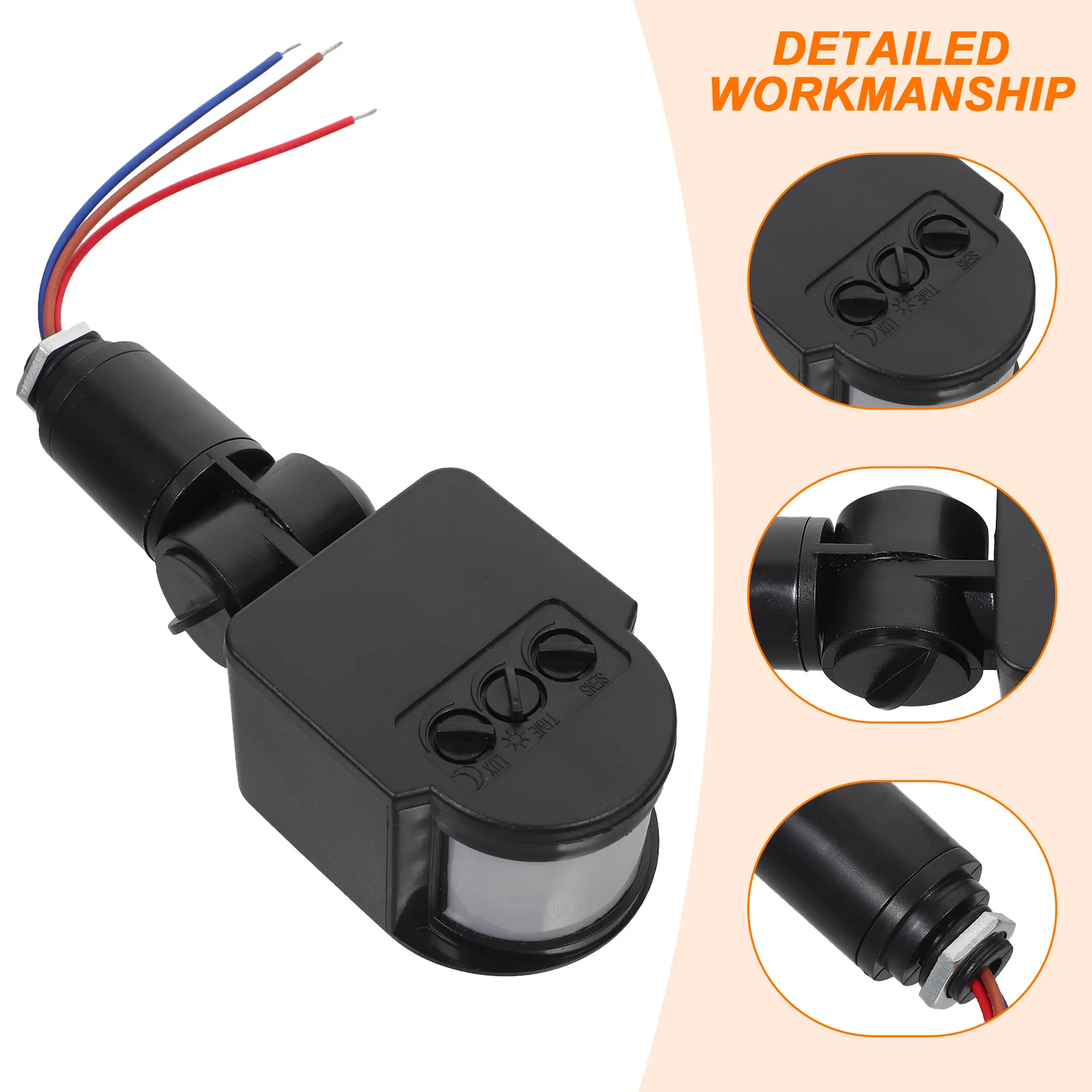 ไฟเซ็นเซอร์อินฟราเรดตรวจจับความเคลื่อนไหว ไฟ LED สำหรับรักษาความปลอดภัย ใช้ไฟ AC110V-260V ตรวจจับการเคลื่อนไหวด้วยเซ็นเซอร์ PIR สำหรับภายนอกอาคาร กันน้ำ สมาร์ท