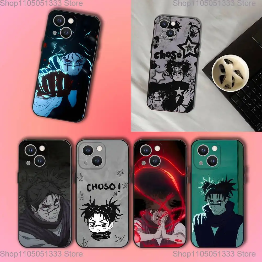 

J-Jujutsu K-Kaisen-S Anime C-Choso-ES Phone Case For iPhone 16,15,14,13,12,11,Pro,XS,Max,XR,Plus,E,SE4,Mini Black Soft Cover