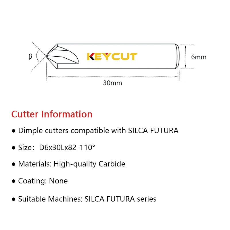 Imagem -02 - Cortador Silca Futura 01d 02d 03d 04d 09d 10d 18d Silca Futura Dimple Cutter Ferramentas de Serralheiro Pós-venda